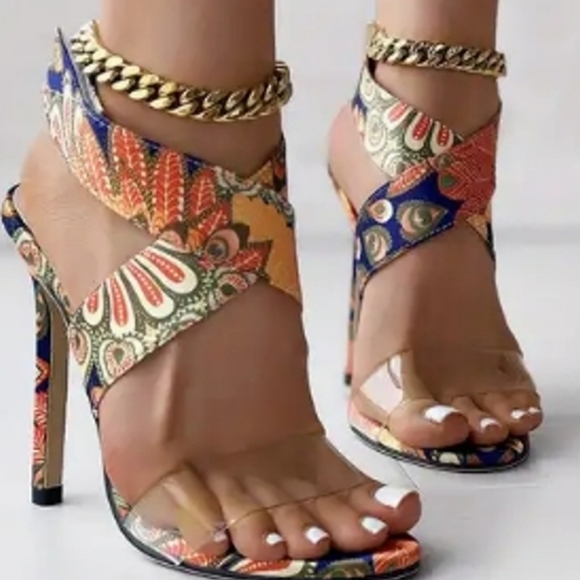 NWT-Vibrant Heels w/ Clear Strap - Picture 5 of 5